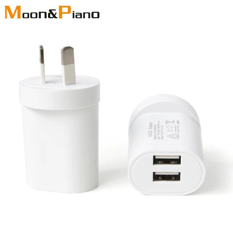 

1PC AU Adapter Plug 5V2.4A Charger For Mobile Phone Dual USB Interface AC/DC Adaptor Travel in Australia New Zealand