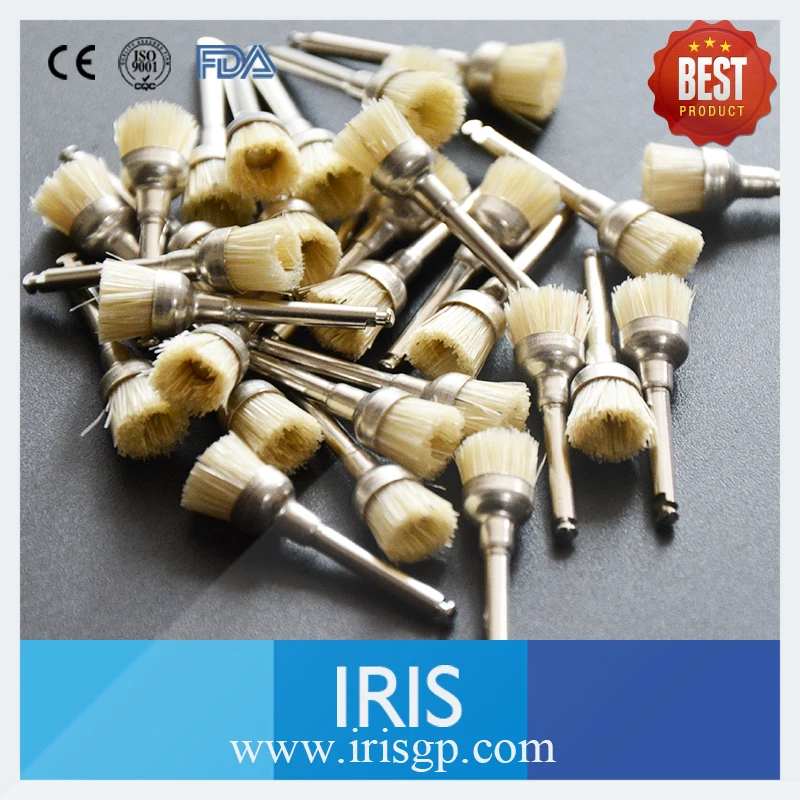 New 100 pieces Dental Prophy Brush Cup With Handle Bristle Nylon