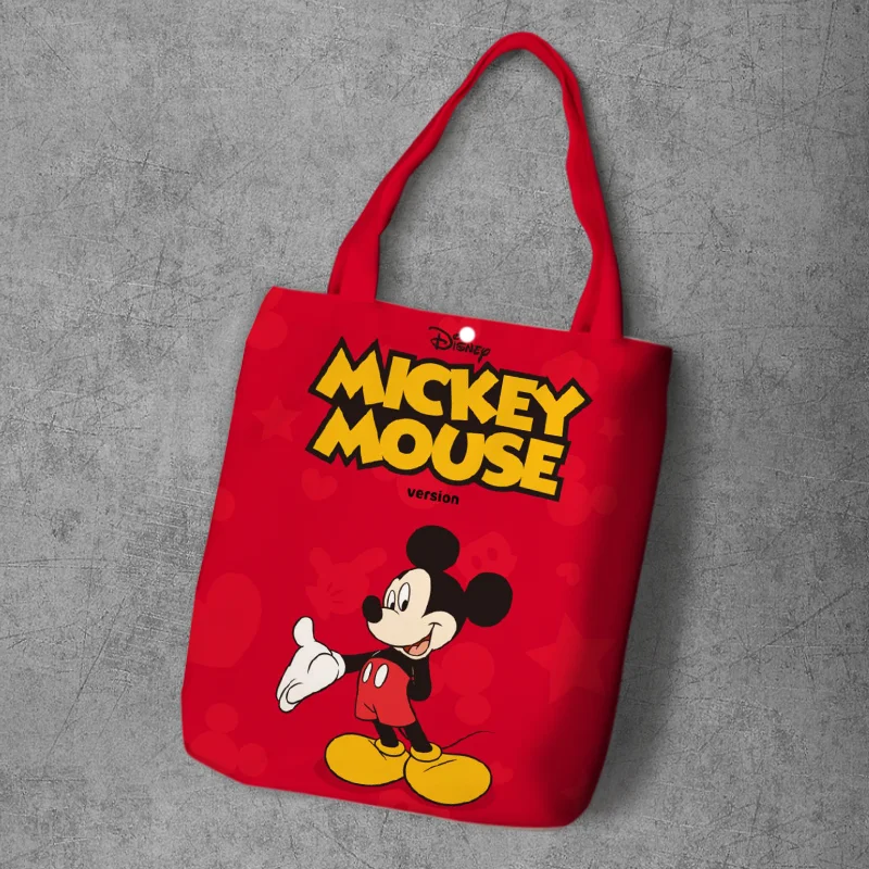 Плюшевый Рюкзак disney, Мультяшные сумки, дамская сумка для покупок, Холщовая Сумка с Микки Маусом и Минни, сумка на плечо, сумки-тоут, розовая сумка с Микки Маусом