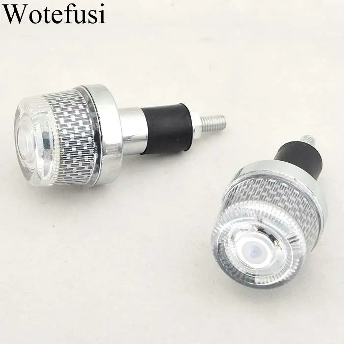 

Wotefusi For 2 x 125 Motorcycle Handlebar Hand Grips Plug Flash Light Free Shipping [P08]
