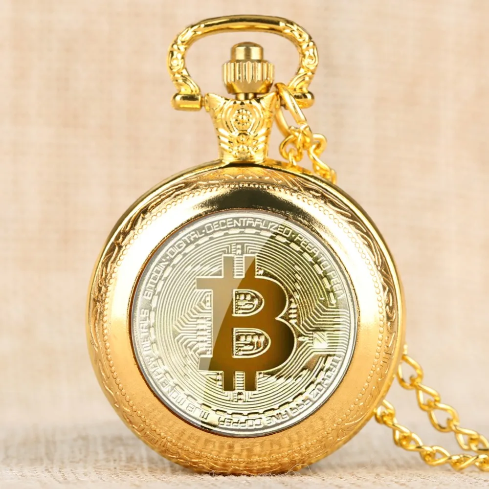 Bitcoin Patter кварцевые карманные часы Cool Fob часы Золотое Серебро Ожерелье Подвеска для женщин мужчин лучший подарок для Дети Девочка