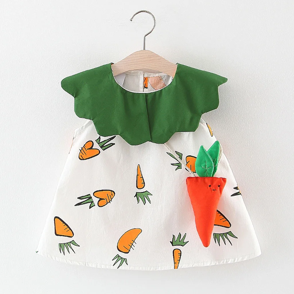 

2019 NEW Toddler Baby girl kids dress Carrot Ruffles Patchwork Dress Princess Dresses Clothes deguisement enfant fille#BY25