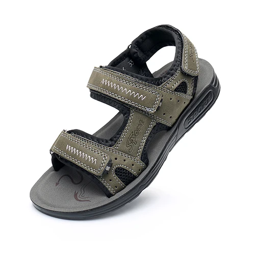 Apakowa Boys Open Toe Sports Sandals Children Hook and Loop Beach Sandals for Walking Running Water Shoes Navy Brown Grey 31-41 children's sandals near me Children's Shoes