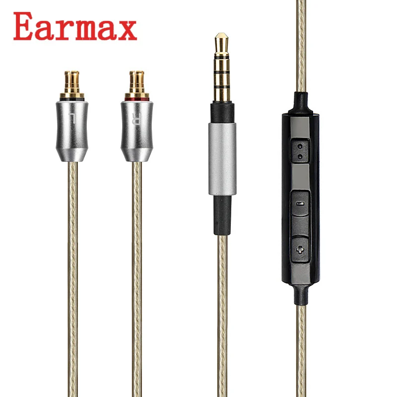 Earmax A2DC Модернизированный кабель для наушников HIFI посеребренный аудио провод с микрофоном для LS50/70E40/50/LS200/300 для ATH-CKR100/ATH-CKR90
