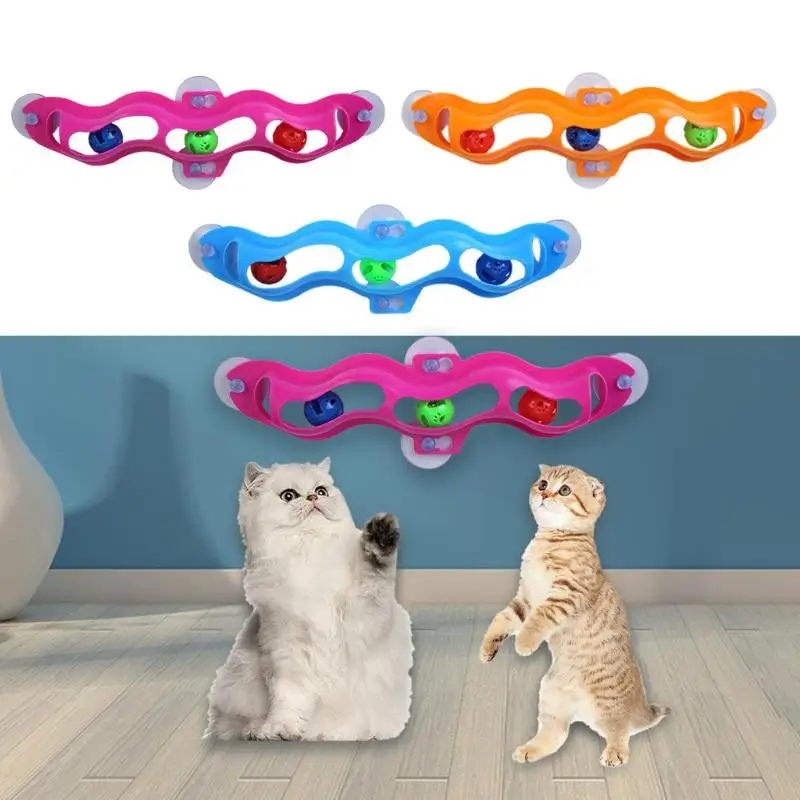 

Pets Cat Toys Interactive Track Ball Toy Cat Practical Window Suction Cup Trackball Pet Accessories Ball Cat Tennis Sucker Toy