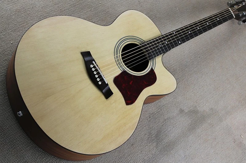 

43" Matte Top Solid Cut away Acoustic Guitar with Red Tortoiseshell Pickguard,Chrome Hardwares,offering customized services