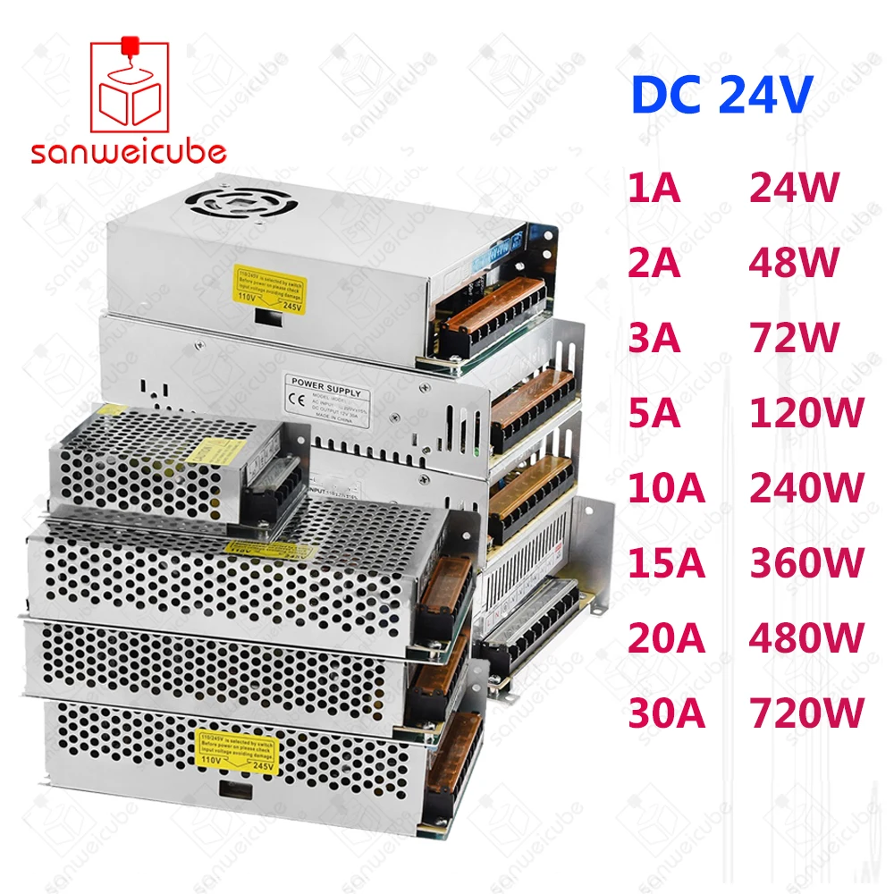AC100 240V блок питания к DC 24 V 1A 2A 3A 5A 10A 15A 20A 30A переключатель Светодиодные полосы света