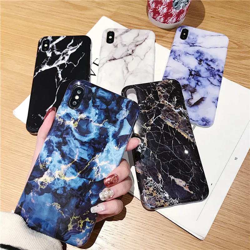 Marble Phone Case For iPhone 7 Case Luxury Soft Silicon Cover For iPhone 6 6s 7 8 Plus X iphone XR XS Max Case Fundas Capa