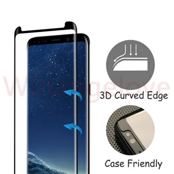 

50pcs/lot Case friendly Curved Edge Tempered Glass 3D for Samsung Galaxy S9 Screen Protector Cover tempered glass for S9 Plus