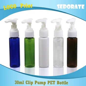 

Sedorate 50 pcs/Lot 30ML PET Empty Travel Refillable Bottle For Makeup Plastic Clip Pump Cream Remover Oil Containers JXW031