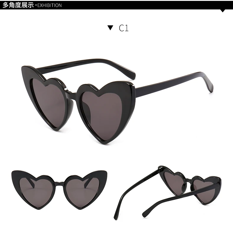 Женские солнцезащитные очки в форме сердца, кошачий глаз, Винтажные Солнцезащитные очки, рождественский подарок, в форме сердца, вечерние очки для женщин, для вождения, UV400