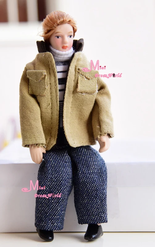 Кукла красивый пиджак человек джентльмен Poseable 1/12 кукольный домик Миниатюрный