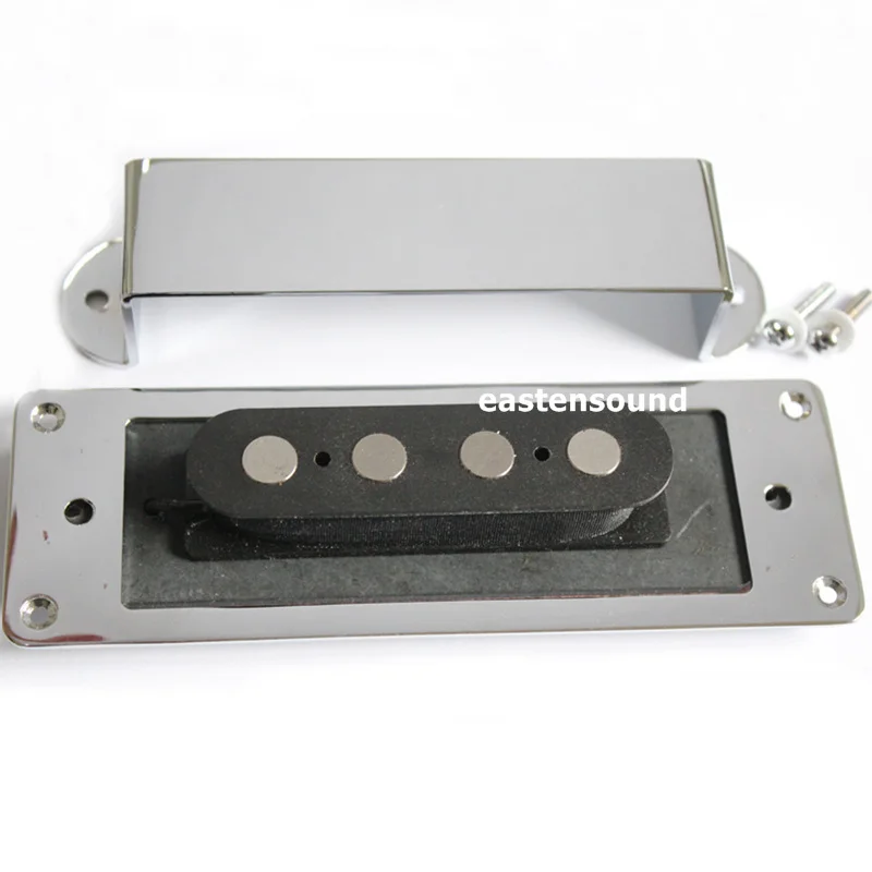 BASS GUITAR CHROME BRIDGE PICKUP RING COVER ASSEMBLY PARTSin Guitar Parts & Accessories from