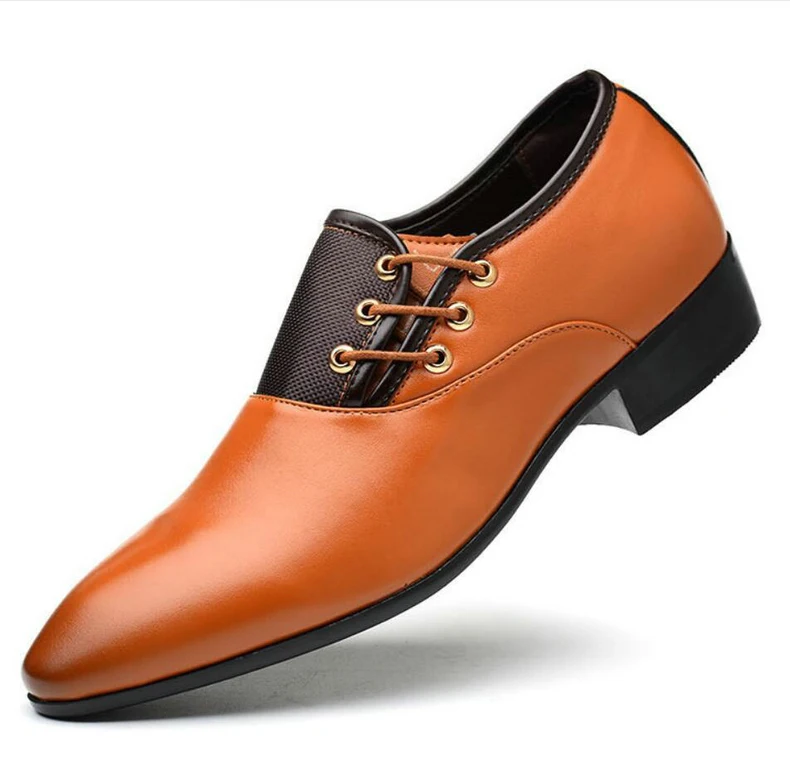 Men's Wedding Shoe Oxfords For Mens Shoes Formal Leather Black Brogues Dress Shoe Lace-Up Men Casual Shoes Oxfords Large Size 47 (6)