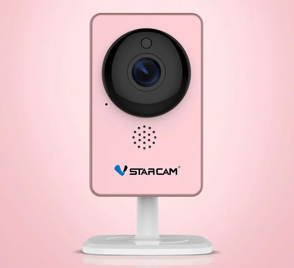 VStarcam WiFi мини панорамный фотоаппарат инфракрасного ночного видения беспроводная сигнализация движения видео ip-камера с монитором C60S розовый