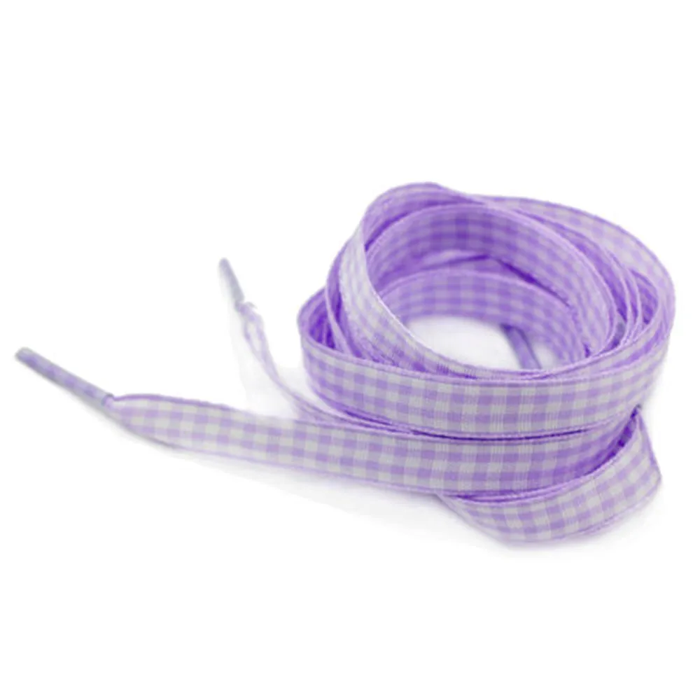 purple 110 см 1 пара шелковая лента сетка шотландская плоская парусиновая спортивный шнурок спортивная обувные шнурки для шнуровки Простые Модные украшения - Цвет: purple