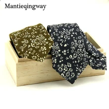 Mantieqingway новые модные мужские галстуки хлопчатобумажный галстук для Для мужчин повседневные цветочный мужской галстук деловая Corbatas вечерние тонкий лук Галстуки