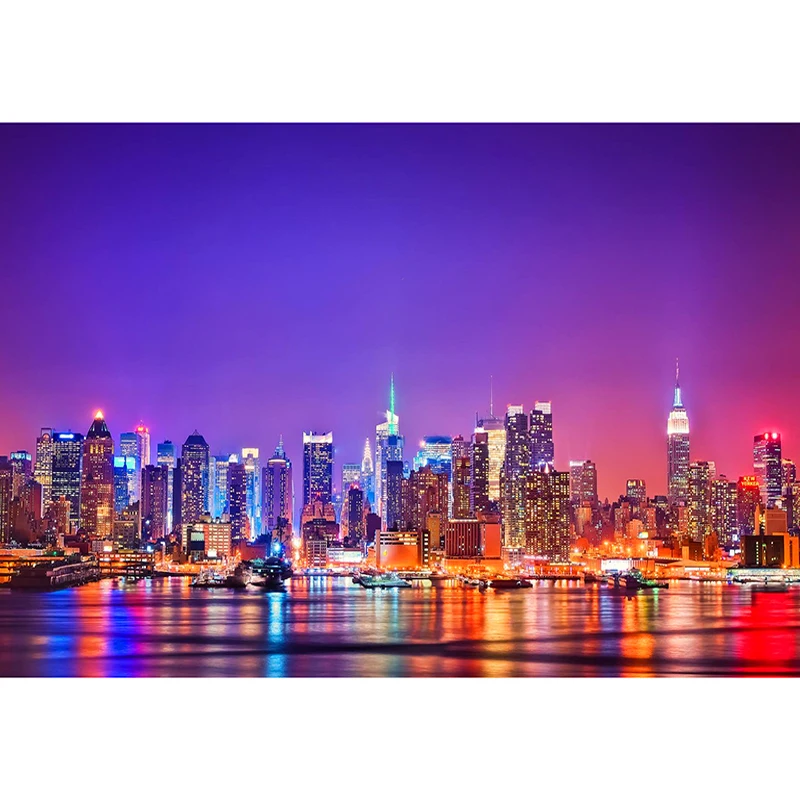

Full Round Drill 5D DIY Diamond Painting "night seaside city" 3D Embroidery Cross Stitch Mosaic Rhinestone Decor Gift