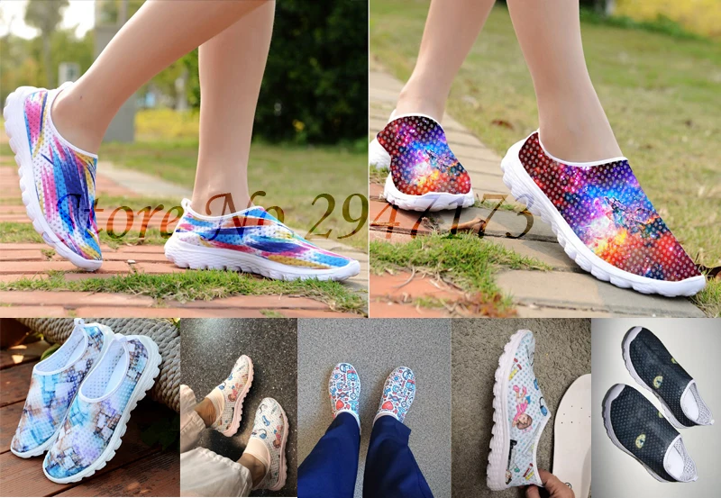 Women's Flats top	 INSTANTARTS Gradient Cartoon Nurse Premium Sketch Print Slip On Flat Nursing Shoes Woman Breathable Summer Casual Sneakers Mujer Women's Flats hot 