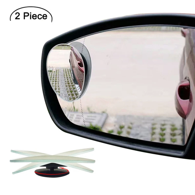 

Blind Spot Mirrors Frameless 360 Degree Rotate Sway Adjustabe HD Glass Convex Wide Angle Rear View Car Stick On Lens