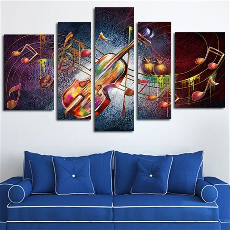 5D Diy Diamond Painting Cross Stitch Home Decor Full Rhinestones Mosaic Embroidery Abstract Romantic guitar music AS848 | Дом и сад