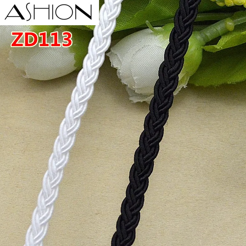 

CHICKNIT windth 0.5CM white black Sewing Braided lace twist Belt Hemp ribbon ZD113