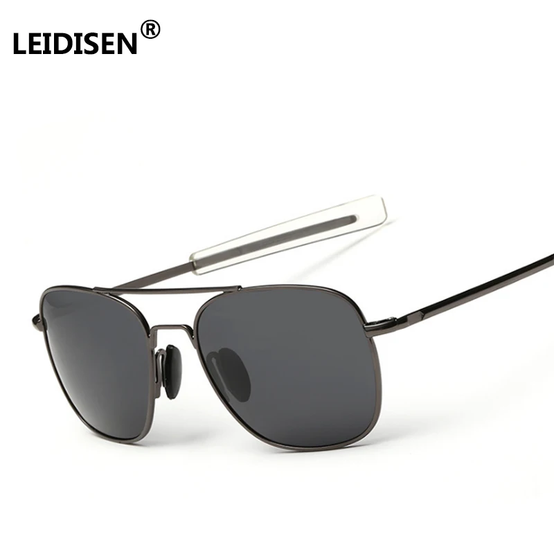 LEIDISEN Brand Designer Polarized Sunglasses Mens Pilot Military