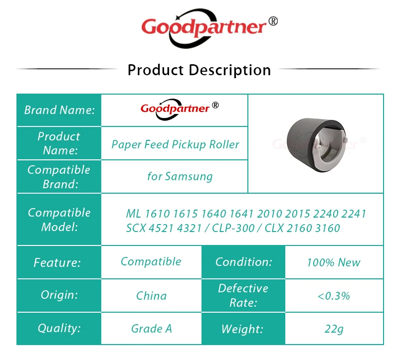 5X ML1640 2240 CLX2160 CLP300 пикап ролик для Samsung plc 300 ML 1640 1610 1615 1641 2010 CLX 2160 CLP Phaser 3117|Детали