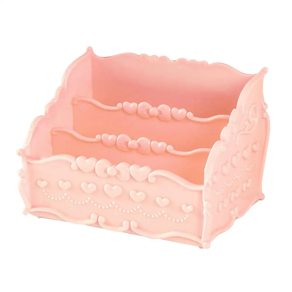 

Innovative Lovely Three-grid Plastic Box Storage Accessories Box Desktop Makeup Goods Remote Control Storage Sundries Box