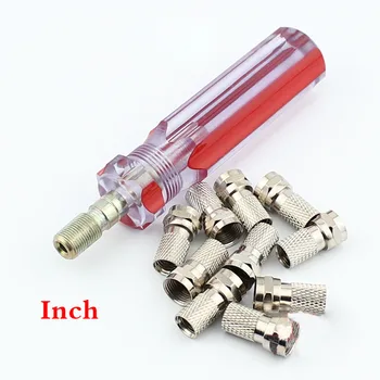 

Set TV Cable F Connector Line Tools Do, Extrusion F Plug Power Tool 10pcs F Connector Boosters