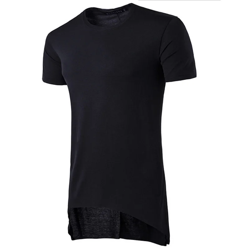 

Selling new European code summer personality high street irregular hem long section of the round neck short sleeve T shirt