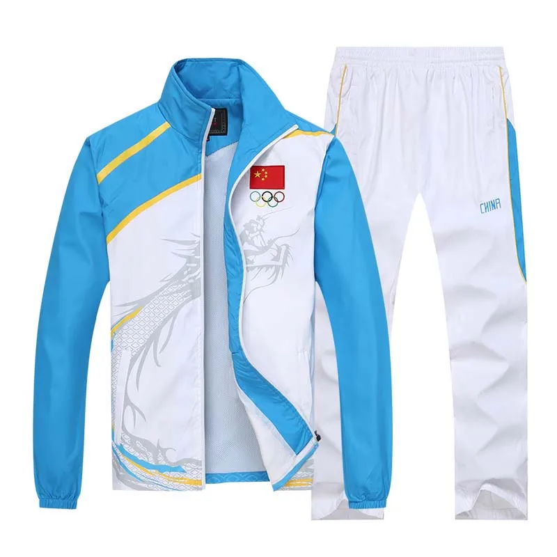 men set zip stand collar sport suit mens tracksuit jogging sweatsuit sweatshirt track pants joggers olympia sweat suit male set