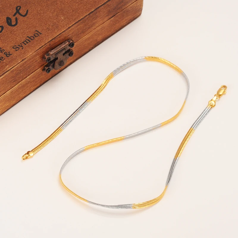 Gold Silver Mix Color Necklaces Slim 