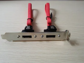 

30pcs PC Desktop Computer Internal to External Double Port SATA to eSATA 7Pin Adapter Data Cable Cord with Rear Bracket 40cm