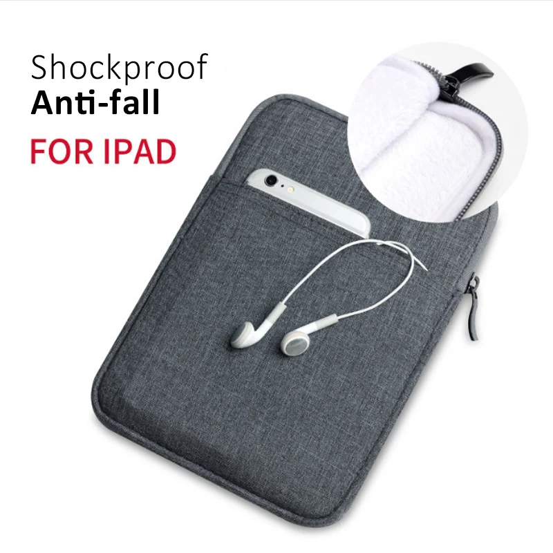 

10.5 inch Tablet Thin Cover Cotton Sleeve Bag Casual Shockproof Portable Case For iPad 2 3 4 Protective Pouch Thick Capa Para