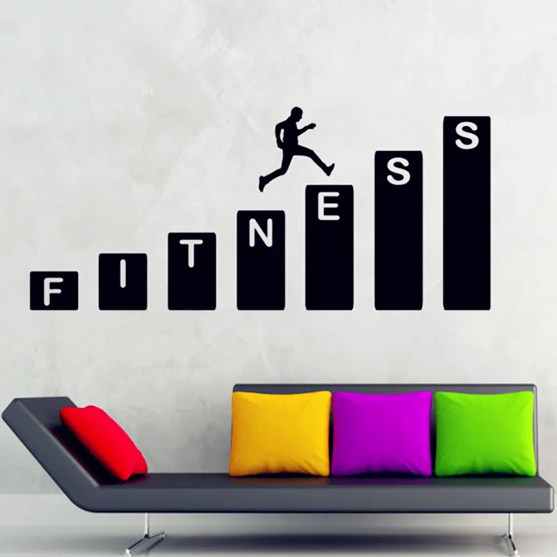 F5 Exercise Wall Sticker Gym Fitness Decal Art Decor Adhere To Enhance