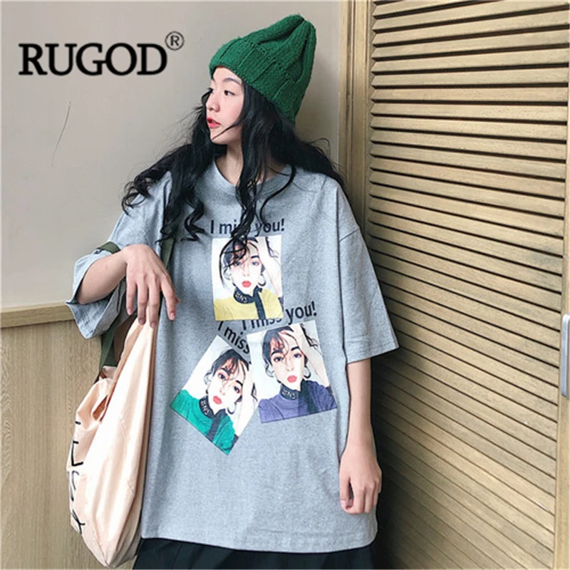 Футболка RUGOD Женская с коротким рукавом и принтом|Футболки| |