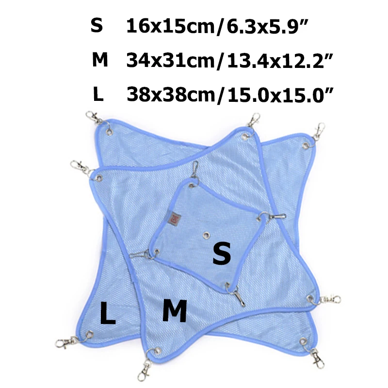 Sqinans гамак для грызунов квадратная форма летняя дышащая сетка кровать Шиншилла гамак для крыса, хомяк хорек маленькие животные качели игрушка