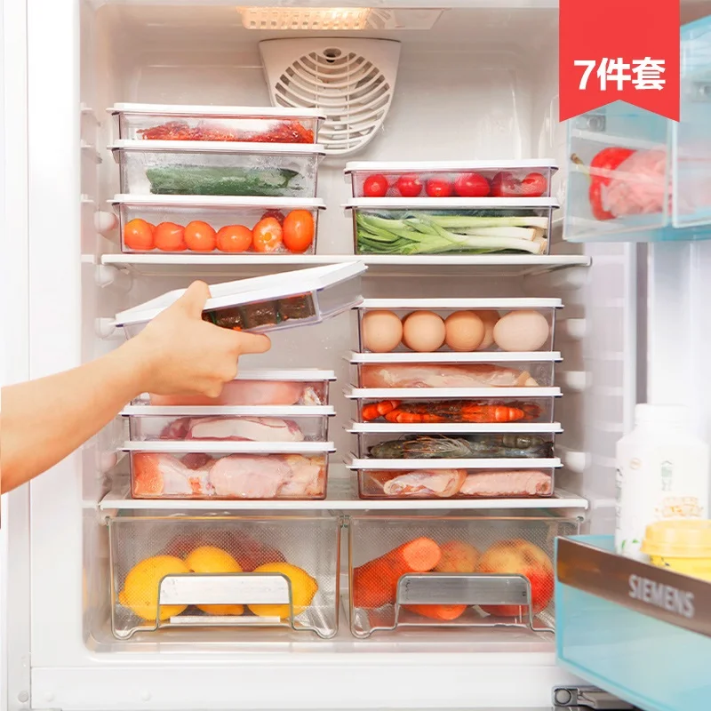 7 шт. Кухня пластиковая прозрачная крышка Еда для хранения в замороженном виде коробка Еда коробочка для хранения ящик для хранения фруктов