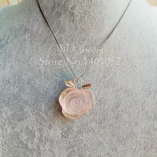 Lii Ji натуральный розовый кварц цветок 925 пробы серебряный кулон