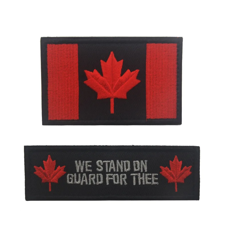 2 Pieces/Set Canada Canadian National Flag Embroidery Patch Embroidered