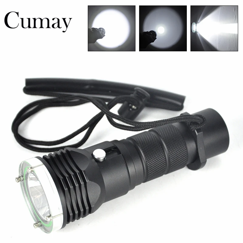 

3800Lumens XM-L2 LED Waterproof 30m Underwater Diving Diver 18650 OR 26650 self-defense Flashlight Torch Lamp Light