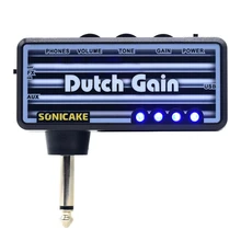 Sonicake Dutch Gain Elektrická kytarová zástrčka sluchátka Amp Mini přenosná USB-zapisovatelný zesilovač masivní předběžný zkreslení