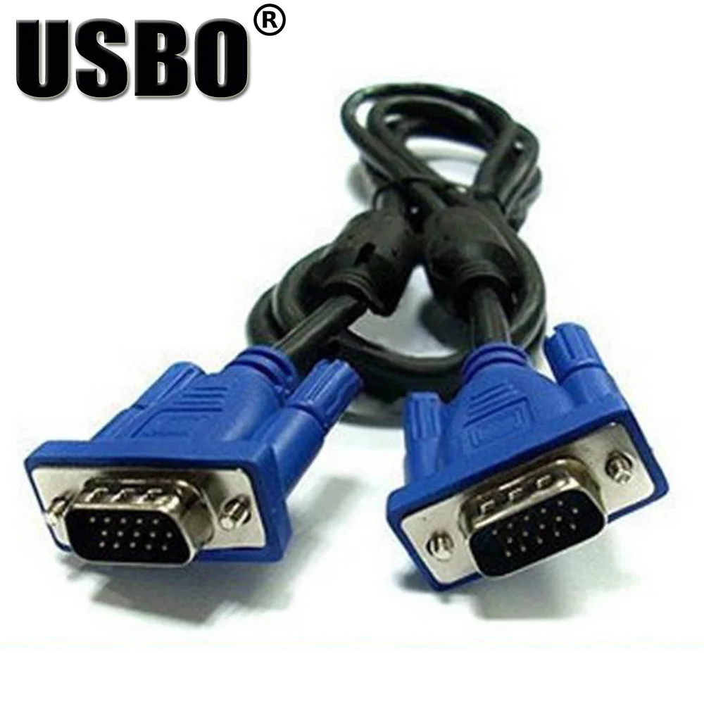 VGA High quality black 1.5M male to male 3 +5 VGA line high definition