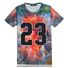 Man Tee 3D T Shirt Men Clouds Number 23 Mens T Shirts Fashion Summer 2016 T-shirt Men Tshirt Hoodies Funny Printed DB076