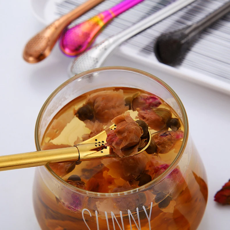 Drinking Straw Tea Filter Yerba Mate Tea Bombilla Straws Stainless Steel Spoon Gourd Reusable Tea Tools Washable Bar Accessories (2)