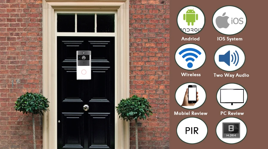 Беспроводной видео телефон двери PIR wifi дверной звонок Домофон 720P IP камера батарея мощность аудио TF карта открытый умный дом CCTV безопасности