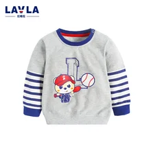 LAVLA New Fall Kids Clothes 2016 Children Clothes Kids T shirt Basketball Boys Baby Clothes Knit Top Cotton Bear Kids T-shirt