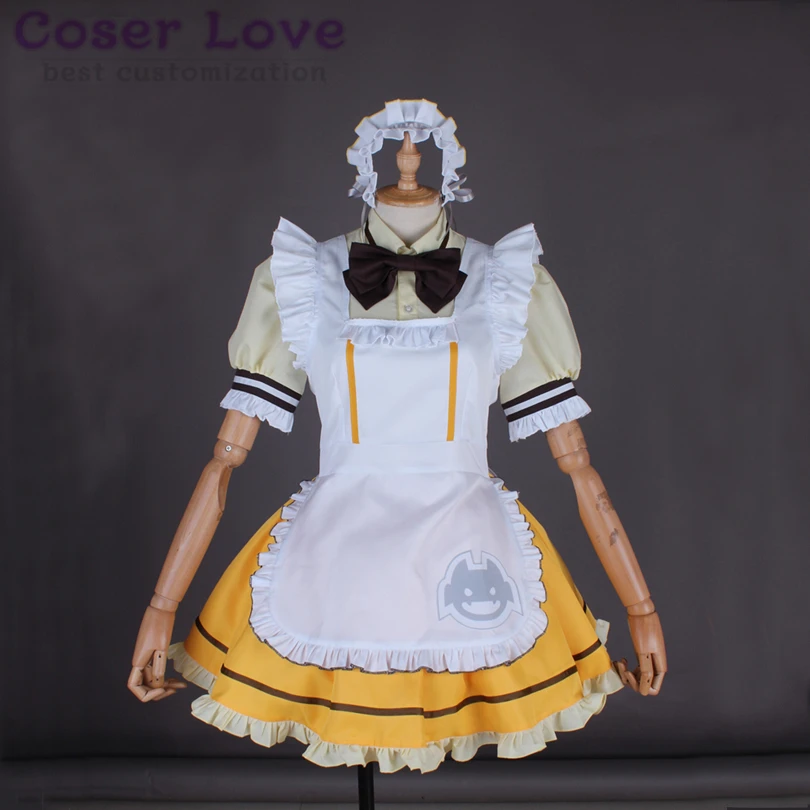 LoveLive Sunshine Aqours Tsushima Yoshiko Кофейня десерт полосатый костюм горничной косплей Хэллоуин Рождество карнавал костюм