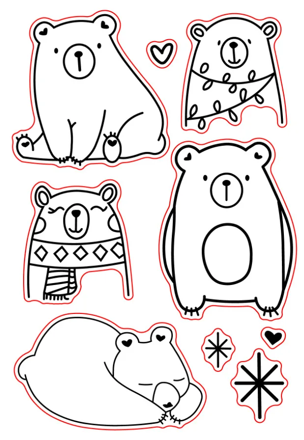 

bear/Transparent Clear Stamps for DIY Scrapbooking/Card Making/Kids Christmas Fun Decoration Supplies
